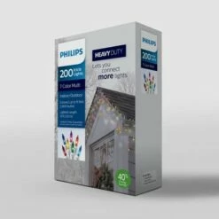 Coupon 🤩 Philips 200ct 🎅 Christmas Incandescent Heavy Duty Icicle String Lights Multicolored with White Wire 🛒