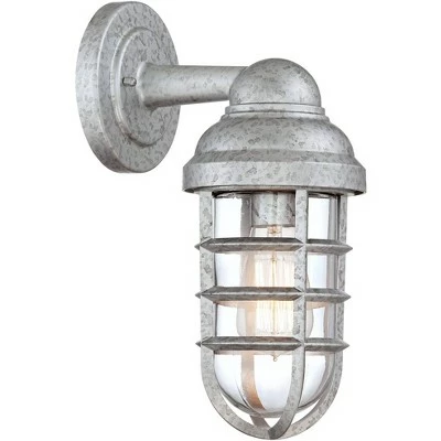 Promo 🥰 John Timberland Farmhouse Outdoor Wall Light Fixture Galvanized Steel 13 1/4" Caged Clear Glass for Barn House Porch Patio ✨ 6 Promo 🥰 John Timberland Farmhouse Outdoor Wall Light Fixture Galvanized Steel 13 1/4" Caged Clear Glass for Barn House Porch Patio ✨ - Image 4