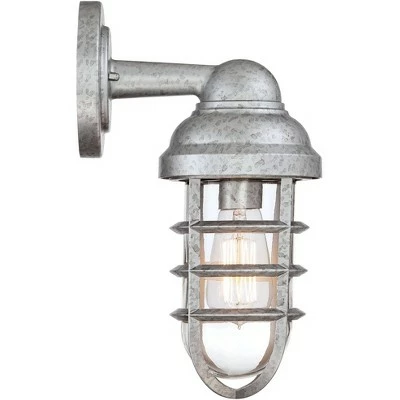 Promo 🥰 John Timberland Farmhouse Outdoor Wall Light Fixture Galvanized Steel 13 1/4" Caged Clear Glass for Barn House Porch Patio ✨ 7 Promo 🥰 John Timberland Farmhouse Outdoor Wall Light Fixture Galvanized Steel 13 1/4" Caged Clear Glass for Barn House Porch Patio ✨ - Image 5