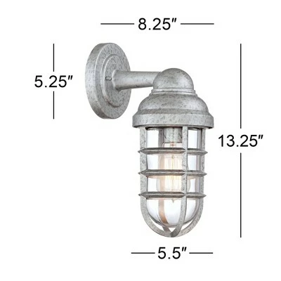Promo 🥰 John Timberland Farmhouse Outdoor Wall Light Fixture Galvanized Steel 13 1/4" Caged Clear Glass for Barn House Porch Patio ✨ 8 Promo 🥰 John Timberland Farmhouse Outdoor Wall Light Fixture Galvanized Steel 13 1/4" Caged Clear Glass for Barn House Porch Patio ✨ - Image 6