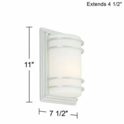 Brand new 😀 John Timberland Modern Industrial Outdoor Wall Sconce Fixture Silver 11" Opal Etched Glass for Exterior House Porch Patio Deck 🛒 -Outdoor Lighting Store unnamed file 3552