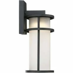 Buy 🌟 John Timberland Modern Outdoor Wall Light Fixture LED Black 13" Caged White Frosted Glass for Exterior House Porch Patio Deck 🥰 -Outdoor Lighting Store unnamed file 3576