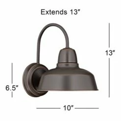 Hot Sale 🌟 John Timberland Rustic Farmhouse Outdoor Wall Light Fixture Urban Barn Oil Rubbed Bronze Steel 13" for Exterior House Porch Patio ✔️ -Outdoor Lighting Store unnamed file 3598