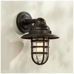 Best Pirce 👍 John Timberland Industrial Outdoor Barn Light Fixture Handsome Bronze 13 1/4" Clear Glass for Exterior Patio Porch House 🌟
