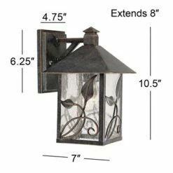 Cheapest 🌟 Franklin Iron Works Farmhouse Outdoor Wall Light Fixture French Bronze Lantern 10 1/2" Clear Seedy Glass for Exterior Porch Patio 👏 -Outdoor Lighting Store unnamed file 3624