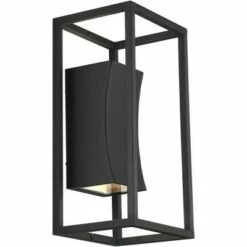 Best Pirce 🎉 Possini Euro Design Modern Outdoor Wall Light Fixture LED Textured Black Box 14" Sanded Glass Up Down for House Porch Patio Deck 😍 -Outdoor Lighting Store unnamed file 3629