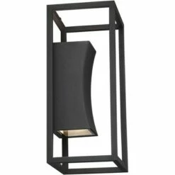 Best Pirce 🎉 Possini Euro Design Modern Outdoor Wall Light Fixture LED Textured Black Box 14" Sanded Glass Up Down for House Porch Patio Deck 😍 -Outdoor Lighting Store unnamed file 3630