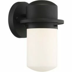 Best reviews of 🤩 Possini Euro Design Modern Outdoor Wall Light Fixture LED Textured Black 9 1/4" White Opal Glass Exterior House Porch Patio Deck 💯 -Outdoor Lighting Store unnamed file 3634
