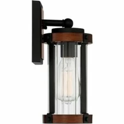 Discount 🥰 John Timberland Modern Rustic Outdoor Wall Light Fixture Black Aluminum Dark Wood Finish 11 3/4" Clear Glass Exterior House Porch Patio 😀 -Outdoor Lighting Store unnamed file 3652