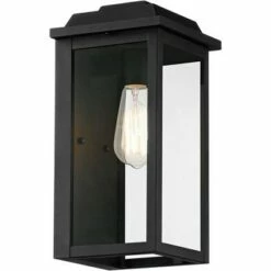Best Pirce 🔥 John Timberland Rustic Industrial Outdoor Wall Light Fixture Textured Black Metal 14" Clear Glass for Exterior House Porch Patio 🎉 -Outdoor Lighting Store unnamed file 3656