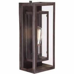 Coupon 😉 Possini Euro Design Modern Outdoor Wall Light Fixture Bronze Double Box 15 1/2" Clear Glass Exterior House Deck ⭐ -Outdoor Lighting Store unnamed file 3666