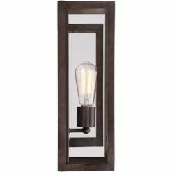 Coupon 😉 Possini Euro Design Modern Outdoor Wall Light Fixture Bronze Double Box 15 1/2" Clear Glass Exterior House Deck ⭐ -Outdoor Lighting Store unnamed file 3667