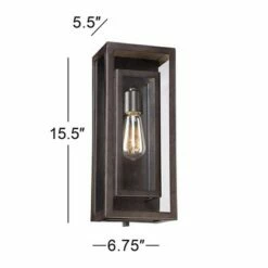 Coupon 😉 Possini Euro Design Modern Outdoor Wall Light Fixture Bronze Double Box 15 1/2" Clear Glass Exterior House Deck ⭐ -Outdoor Lighting Store unnamed file 3668