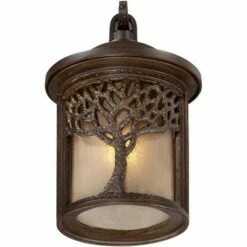 Cheapest ❤️ John Timberland Rustic Outdoor Wall Light Fixture Bronze 9 1/2" Tree Etched Glass Sconce for Exterior House Deck Patio Porch Lighting 🎁 -Outdoor Lighting Store unnamed file 3684