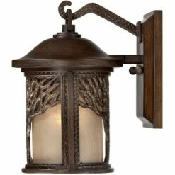 Cheapest ❤️ John Timberland Rustic Outdoor Wall Light Fixture Bronze 9 1/2" Tree Etched Glass Sconce for Exterior House Deck Patio Porch Lighting 🎁 -Outdoor Lighting Store unnamed file 3685