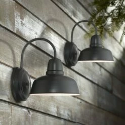 Cheapest ✔️ John Timberland Industrial Outdoor Wall Light Fixtures Set of 2 Black Metal 11 1/4" for Exterior House Porch Patio Outside Home 👍