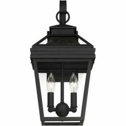 Outlet 🥰 John Timberland Outdoor Wall Light Fixture Texturized Black Steel 16 1/2" Clear Glass Lantern for Exterior House Porch Patio 😉 -Outdoor Lighting Store unnamed file 3701