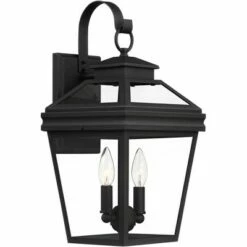 Outlet 🥰 John Timberland Outdoor Wall Light Fixture Texturized Black Steel 16 1/2" Clear Glass Lantern for Exterior House Porch Patio 😉 -Outdoor Lighting Store unnamed file 3702