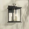 Buy 🛒 Possini Euro Design Modern Outdoor Wall Light Fixture Black Gold 14" Clear Glass for Exterior House Porch Patio Deck 🛒 -Outdoor Lighting Store unnamed file 3705