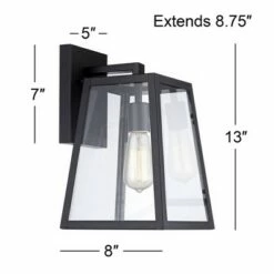 New 🧨 John Timberland Industrial Outdoor Wall Light Fixtures Set of 2 Mystic Black 13" Clear Glass Edison Bulb for House Porch Patio ⭐ -Outdoor Lighting Store unnamed file 3716