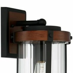 Coupon 🎉 John Timberland Modern Rustic Outdoor Wall Light Fixture Black Aluminum Dark Wood Finish 13 3/4" Clear Glass Exterior House Porch Patio 🔔 -Outdoor Lighting Store unnamed file 3731