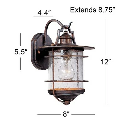 Best Pirce 🔥 Franklin Iron Works Industrial Rustic Outdoor Light Fixture Vintage Bronze 12" Clear Seedy Glass for Exterior House Porch Patio 👍 7 Best Pirce 🔥 Franklin Iron Works Industrial Rustic Outdoor Light Fixture Vintage Bronze 12" Clear Seedy Glass for Exterior House Porch Patio 👍 - Image 5