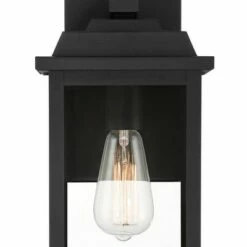 Buy 🛒 John Timberland Traditional Outdoor Wall Light Fixture Textured Black Metal 15 1/4" Clear Glass Panel Exterior House Porch Patio 💯 -Outdoor Lighting Store unnamed file 3742