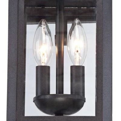 Best Sale ๐งจ Franklin Iron Works Traditional Outdoor Wall Light Fixture Lantern Black Specked Gray 17" Clear Glass Panels for House Porch Patio ๐ 4 Best Sale ๐งจ Franklin Iron Works Traditional Outdoor Wall Light Fixture Lantern Black Specked Gray 17" Clear Glass Panels for House Porch Patio ๐ - Image 2