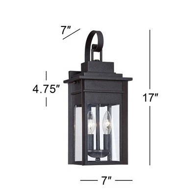 Best Sale ๐งจ Franklin Iron Works Traditional Outdoor Wall Light Fixture Lantern Black Specked Gray 17" Clear Glass Panels for House Porch Patio ๐ 9 Best Sale ๐งจ Franklin Iron Works Traditional Outdoor Wall Light Fixture Lantern Black Specked Gray 17" Clear Glass Panels for House Porch Patio ๐ - Image 7