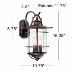 Cheapest 🧨 Franklin Iron Works Industrial Rustic Outdoor Light Fixture Bronze 16 1/4" Clear Seedy Glass Lantern for Exterior House Porch 🧨 -Outdoor Lighting Store unnamed file 3771