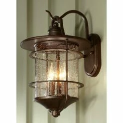 Cheapest 🧨 Franklin Iron Works Industrial Rustic Outdoor Light Fixture Bronze 16 1/4" Clear Seedy Glass Lantern for Exterior House Porch 🧨 -Outdoor Lighting Store unnamed file 3775