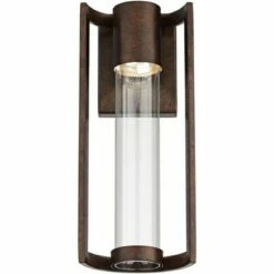 New 🔔 Possini Euro Design Modern Outdoor Wall Light Fixture LED Bronze 15" Clear Glass Cylinder for Exterior House Porch Patio Deck ⭐ -Outdoor Lighting Store unnamed file 3779