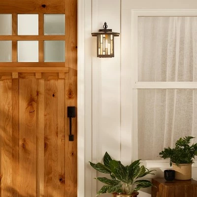 Cheap 🎉 11.75" Stained Glass 1-Light Prairie Style Outdoor Wall Lantern Sconce Oil-Rubbed Bronze - River of Goods 💯 4 Cheap 🎉 11.75" Stained Glass 1-Light Prairie Style Outdoor Wall Lantern Sconce Oil-Rubbed Bronze - River of Goods 💯 - Image 2