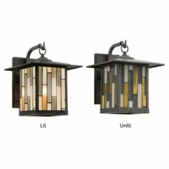 Cheap 🎉 11.75" Stained Glass 1-Light Prairie Style Outdoor Wall Lantern Sconce Oil-Rubbed Bronze - River of Goods 💯 12 Cheap 🎉 11.75" Stained Glass 1-Light Prairie Style Outdoor Wall Lantern Sconce Oil-Rubbed Bronze - River of Goods 💯 -Outdoor Lighting Store unnamed file 3784