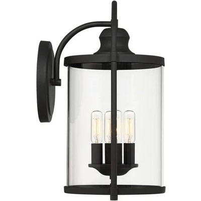 Budget 🔔 John Timberland Modern Outdoor Wall Light Fixture Black 17" Clear Cylindrical Glass for Exterior House Porch Patio Outside Deck ✨ 7 Budget 🔔 John Timberland Modern Outdoor Wall Light Fixture Black 17" Clear Cylindrical Glass for Exterior House Porch Patio Outside Deck ✨ - Image 5