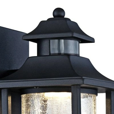 Cheap ๐ John Timberland Outdoor Wall Light Fixture LED Black Lantern 11 1/2" Clear Crackled Glass Dusk to Dawn Motion Sensor for House ๐ 4 Cheap ๐ John Timberland Outdoor Wall Light Fixture LED Black Lantern 11 1/2" Clear Crackled Glass Dusk to Dawn Motion Sensor for House ๐ - Image 2