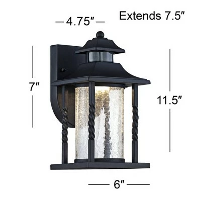 Cheap ๐ John Timberland Outdoor Wall Light Fixture LED Black Lantern 11 1/2" Clear Crackled Glass Dusk to Dawn Motion Sensor for House ๐ 8 Cheap ๐ John Timberland Outdoor Wall Light Fixture LED Black Lantern 11 1/2" Clear Crackled Glass Dusk to Dawn Motion Sensor for House ๐ - Image 6