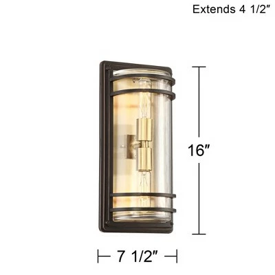 Best Pirce 🥰 John Timberland Modern Outdoor Wall Sconce Fixture Bronze and Warm Brass 16" Clear Glass for Exterior House Porch Patio Deck 🧨 9 Best Pirce 🥰 John Timberland Modern Outdoor Wall Sconce Fixture Bronze and Warm Brass 16" Clear Glass for Exterior House Porch Patio Deck 🧨 - Image 7