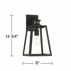 Cheap 🧨 John Timberland Modern Industrial Outdoor Wall Light Fixture Black 14 3/4" Clear Glass Dusk to Dawn Motion Sensor for Porch Patio 😍 -Outdoor Lighting Store unnamed file 3824