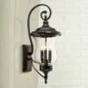 Brand new ✔️ Franklin Iron Works Outdoor Wall Light Fixture LED Dimmable Bronze 26 3/4" Clear Seedy Glass for Exterior House Porch Patio 👍