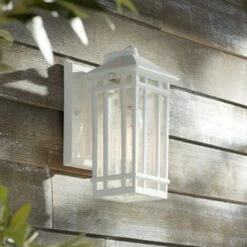 Budget ๐ Kathy Ireland Sierra Craftsman 10" High White Outdoor Wall Light ๐ฏ