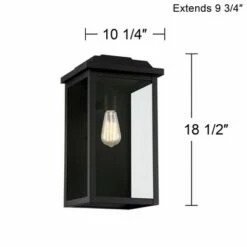Top 10 👏 John Timberland Rustic Industrial Outdoor Wall Light Fixture Textured Black Metal 18 1/2" Clear Glass Exterior House Porch Patio 😍 -Outdoor Lighting Store unnamed file 3862