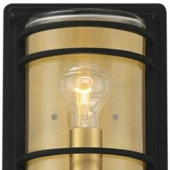 Cheapest 😍 John Timberland Modern Industrial Outdoor Wall Light Fixture Black Brass 11" Clear Glass Exterior House Porch Patio Outside Deck 😀 -Outdoor Lighting Store unnamed file 3882