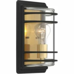 Cheapest 😍 John Timberland Modern Industrial Outdoor Wall Light Fixture Black Brass 11" Clear Glass Exterior House Porch Patio Outside Deck 😀 -Outdoor Lighting Store unnamed file 3884