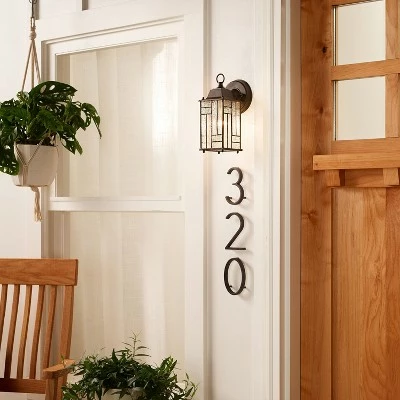 Budget ๐คฉ 10.25" Stained Glass 1-Light Prairie Style Outdoor Lantern Wall Sconce - River of Goods ๐ 4 Budget ๐คฉ 10.25" Stained Glass 1-Light Prairie Style Outdoor Lantern Wall Sconce - River of Goods ๐ - Image 2