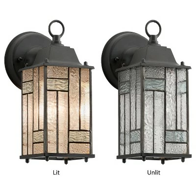 Budget ๐คฉ 10.25" Stained Glass 1-Light Prairie Style Outdoor Lantern Wall Sconce - River of Goods ๐ 6 Budget ๐คฉ 10.25" Stained Glass 1-Light Prairie Style Outdoor Lantern Wall Sconce - River of Goods ๐ - Image 4