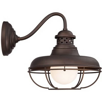 Cheapest ๐ Franklin Iron Works Farmhouse Outdoor Barn Light Wall Fixture Oiled Bronze Open Cage 16" White Glass Orb Diffuser for Exterior House ๐ 6 Cheapest ๐ Franklin Iron Works Farmhouse Outdoor Barn Light Wall Fixture Oiled Bronze Open Cage 16" White Glass Orb Diffuser for Exterior House ๐ - Image 4