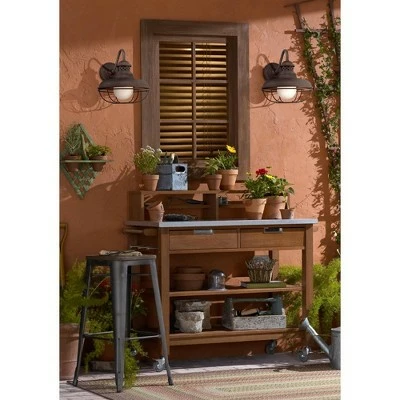 Cheapest ๐ Franklin Iron Works Farmhouse Outdoor Barn Light Wall Fixture Oiled Bronze Open Cage 16" White Glass Orb Diffuser for Exterior House ๐ 8 Cheapest ๐ Franklin Iron Works Farmhouse Outdoor Barn Light Wall Fixture Oiled Bronze Open Cage 16" White Glass Orb Diffuser for Exterior House ๐ - Image 6