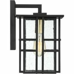 Wholesale 👍 Possini Euro Design Modern Outdoor Wall Light Fixture Black Geometric Frame 16" Seedy Glass for Exterior House Porch Patio Deck 🤩 -Outdoor Lighting Store unnamed file 3920