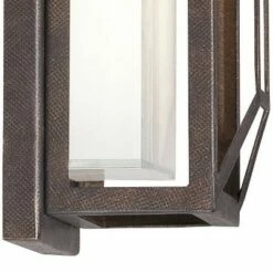 Budget 🔔 Possini Euro Design Modern Outdoor Wall Light Fixture LED Painted Bronze Geometric 12" White Etched Glass for Exterior House Porch ⭐ -Outdoor Lighting Store unnamed file 3924